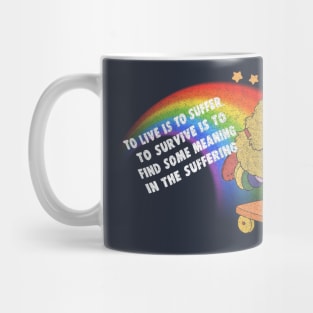 To Live Is To Suffer / Vintage Look Aesthetic Nihilism Design Mug